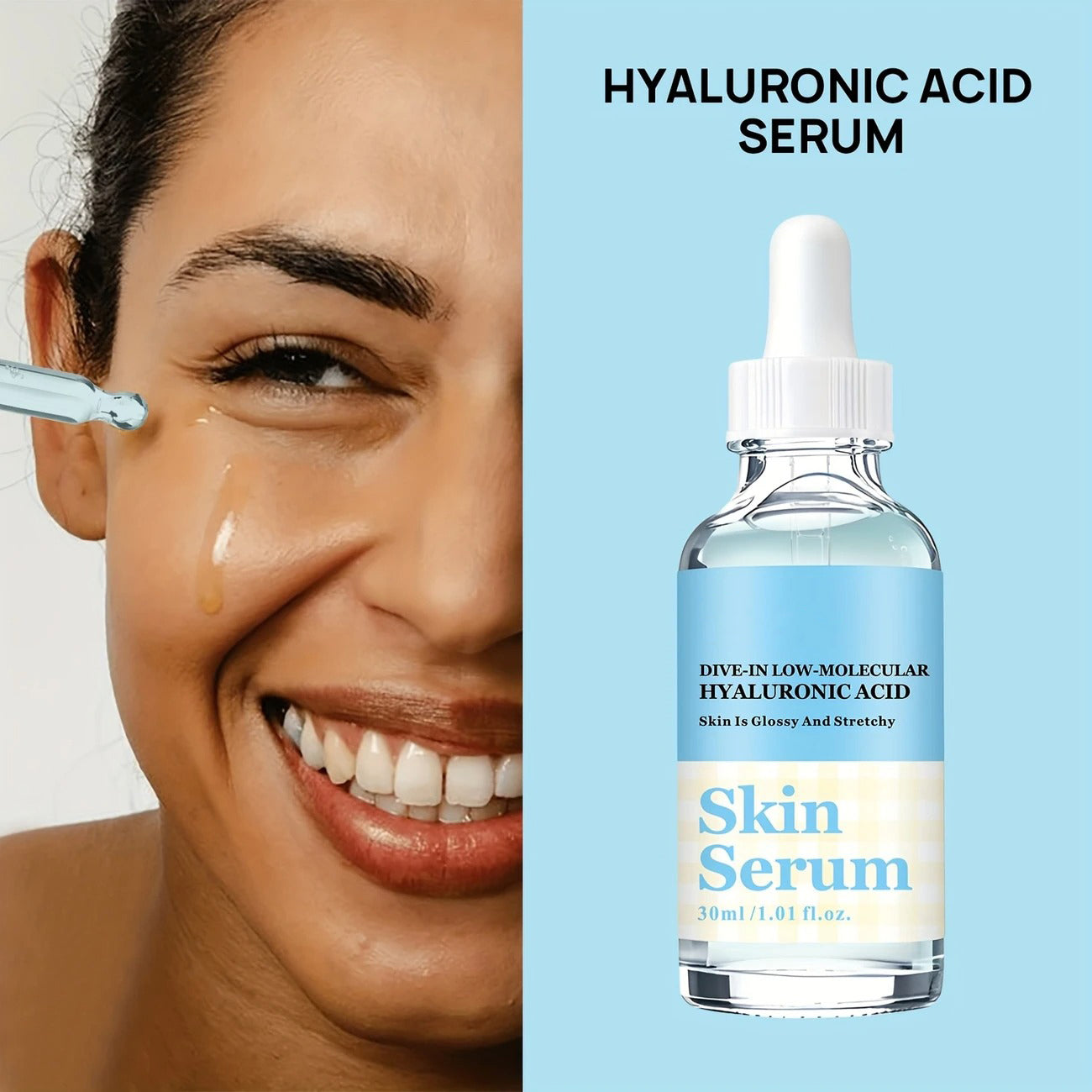 Colorchoice DlVE-INLow-Molecular Hyaluronic Acid Serum, Helps Skin RetainMoisture, Gently Nourishes, Makes Skin Hydrated And Firm,Suitable For Face/neck/body, Suitable For Men And Women,Easter/Mother's Day/Father's Day Gift (30 Ml/1.01 F Oz)
